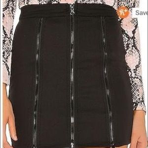 Superdown black zip mini skirt